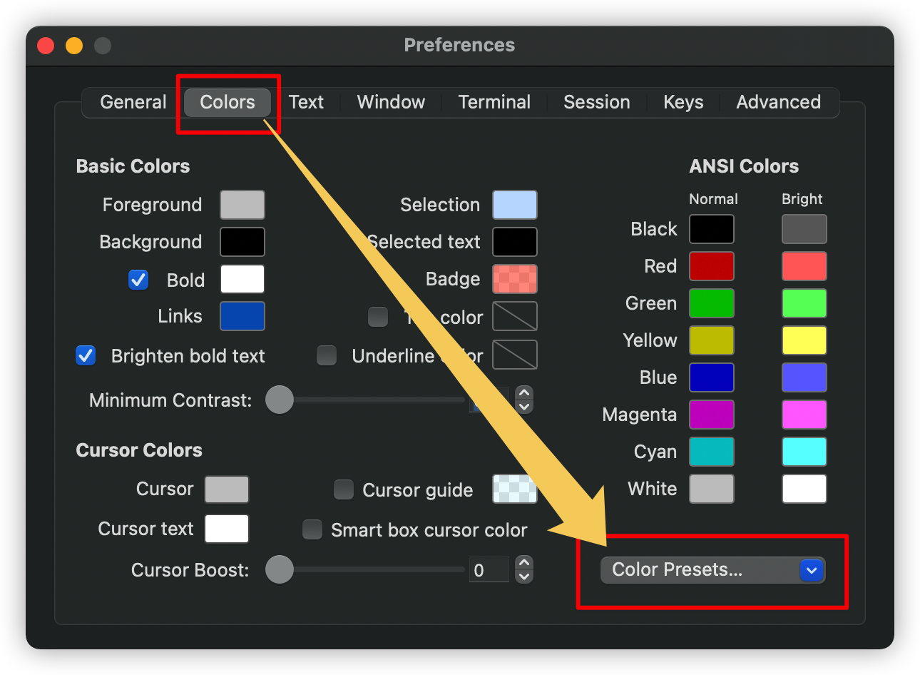 mac iterm color scheme
